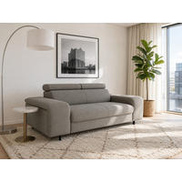 2,5-SITZER Vaasa Flachgewebe Grün klappb. Kopfstützen 198/100/81 cm - Graubraun, Kunststoff/Textil (198/81/70cm) - foamnova