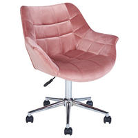 BÜROSTUHL Samtstoff Rosa Labelle - Pink, Textil/Metall (62/83/62cm) - Beliani