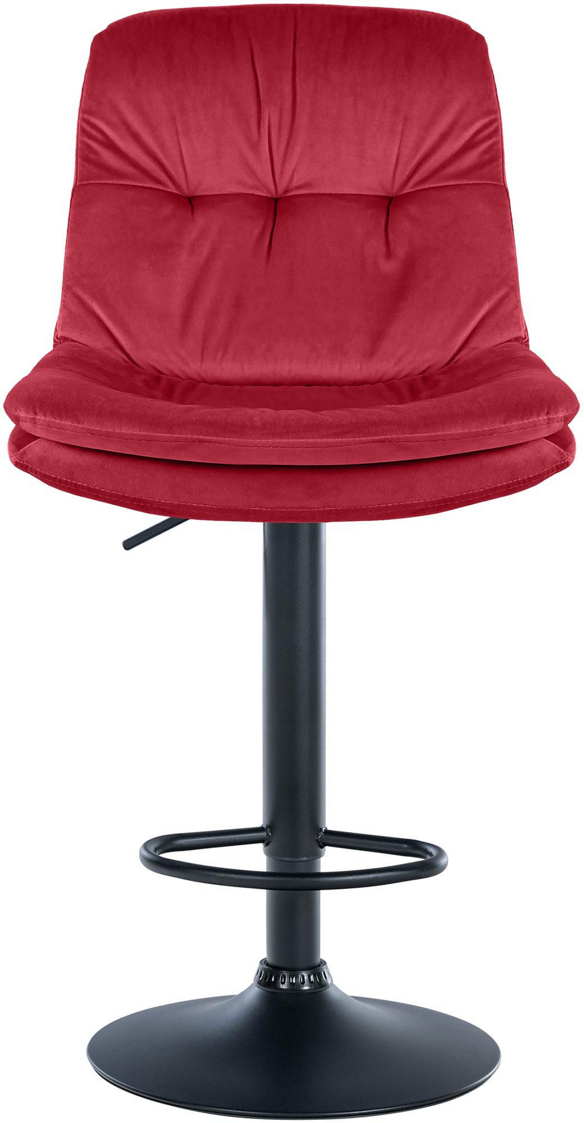 BARHOCKER Samt rot - Rot/Schwarz, Textil (46/94/54cm) - CLP