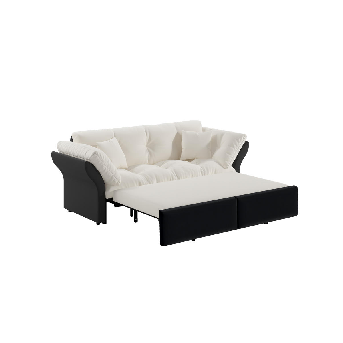 SCHLAFSOFA 3-in-1 ausziehbar 190 x 85 x 91 cm Velours Beige - Beige, Metall (85/91/190cm) - Meubliv