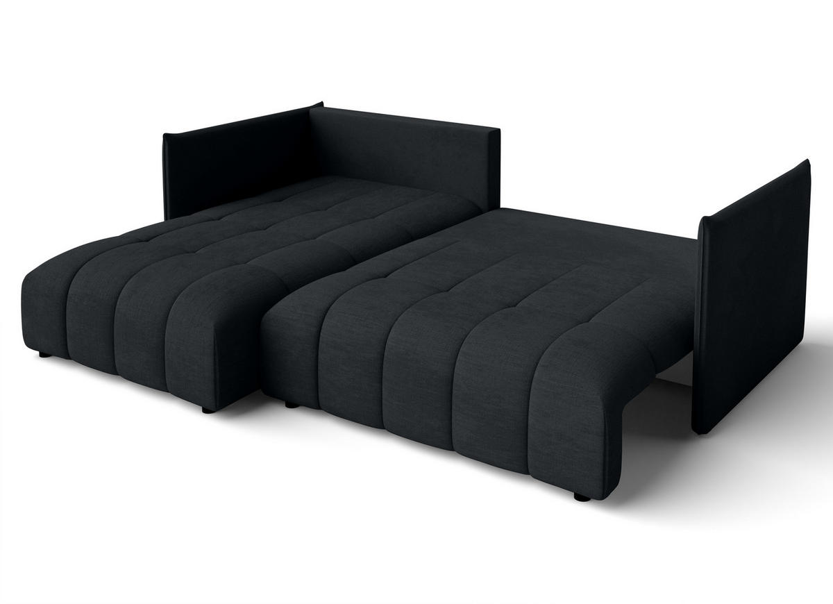 ECKSOFA L Form Gaziante Anthrazit 245/182/83 cm – mit Bettkasten - Schwarz, Kunststoff/Textil (245/182cm) - AX Living