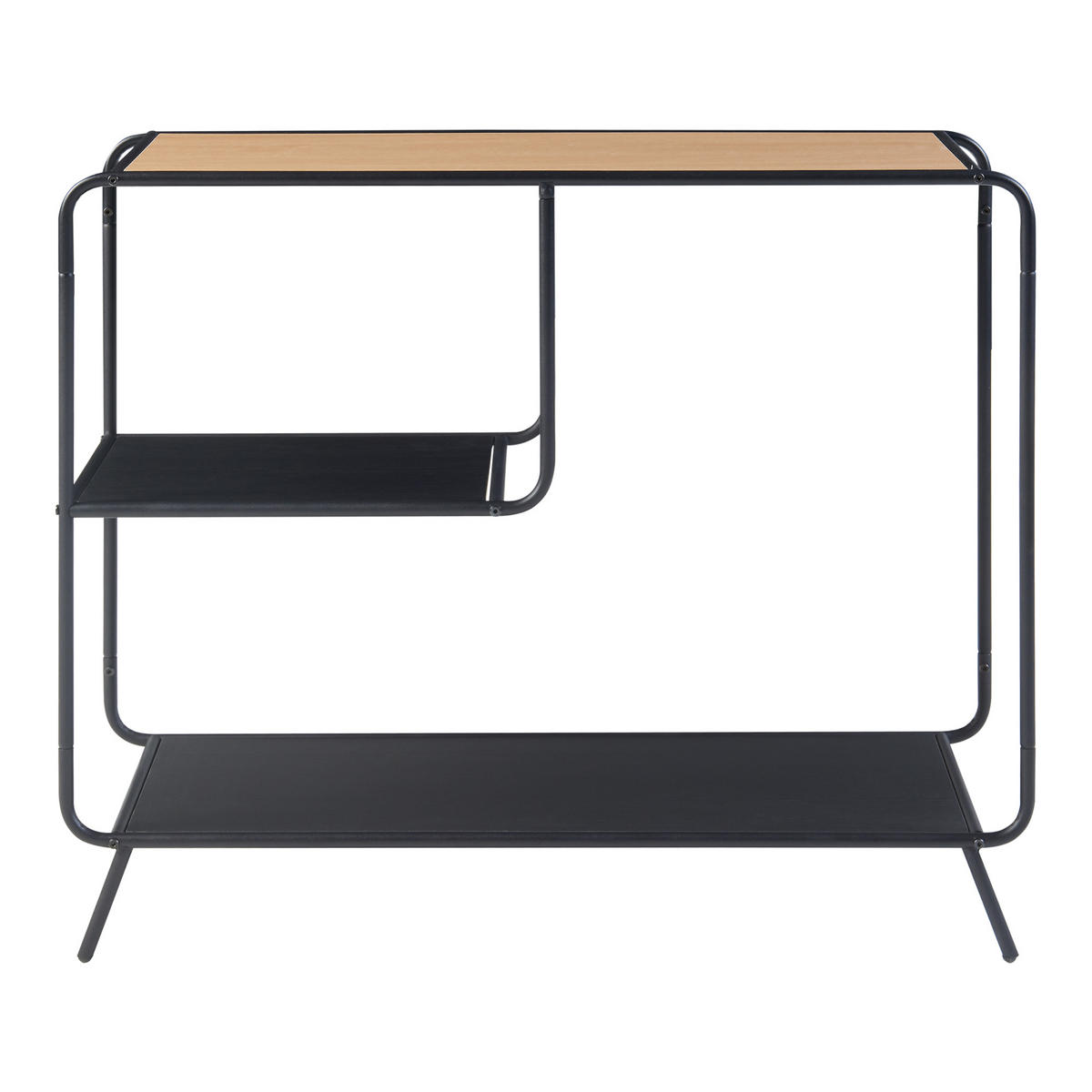 KONSOLENTISCH Krødsherad - Eichefarben/Schwarz, Holzwerkstoff/Metall (36/102/83cm) - [en.casa]
