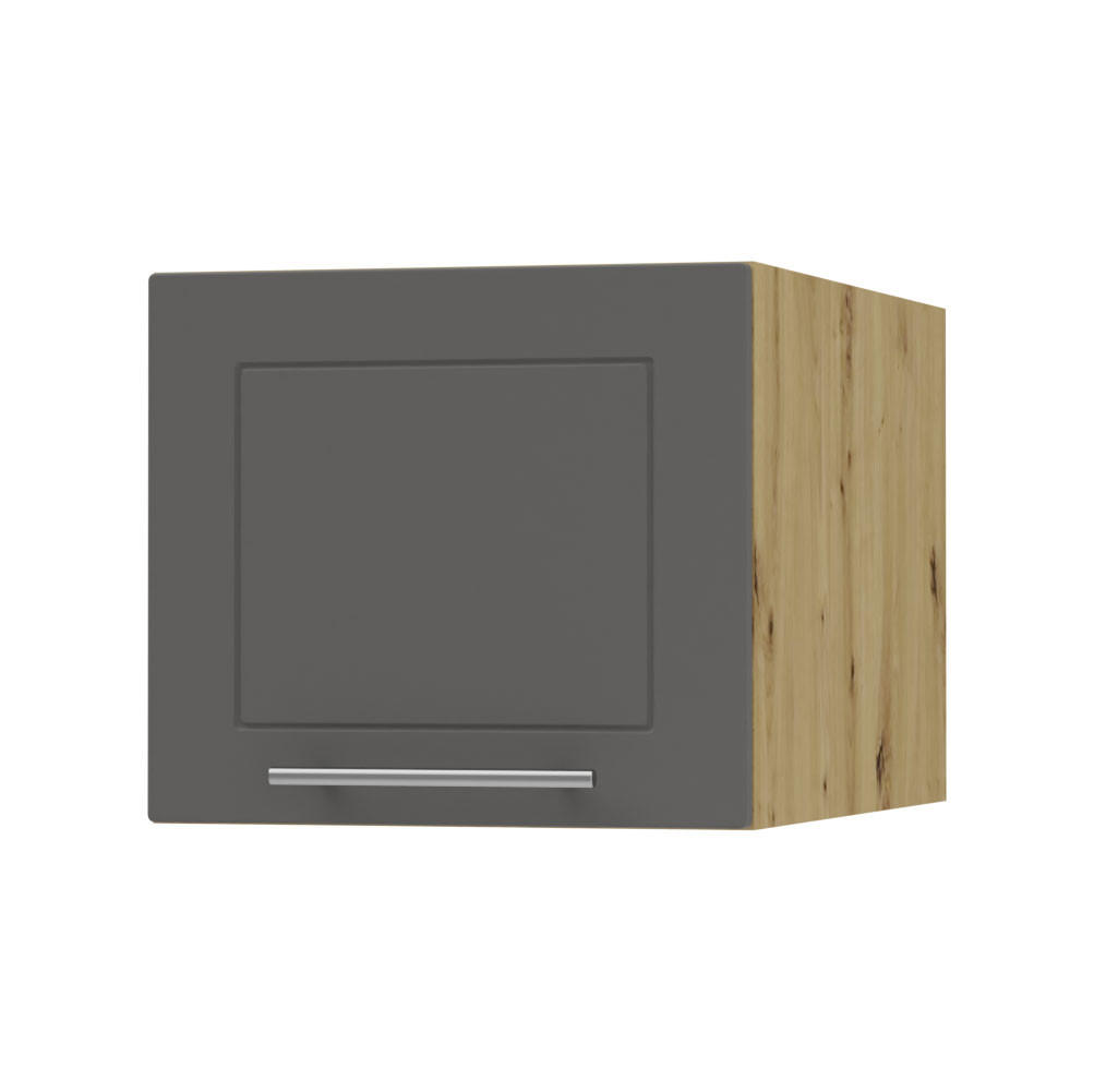 KLAPPHÄNGESCHRANK Kvantum W6B/45 Graphit Matt / Eiche Artisan Matt 45 / 59 / 36cm - Graphitfarben/Eiche Artisan, Holz/Holzwerkstoff (45/36/59cm) - Feldmann-Wohnen
