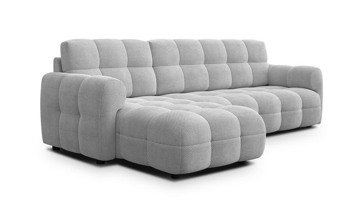 ECKSOFA MELLOW 4-Sitzer, hellgrau - Hellgrau/Schwarz, Holz/Textil (262/156cm) - Courtois Laville