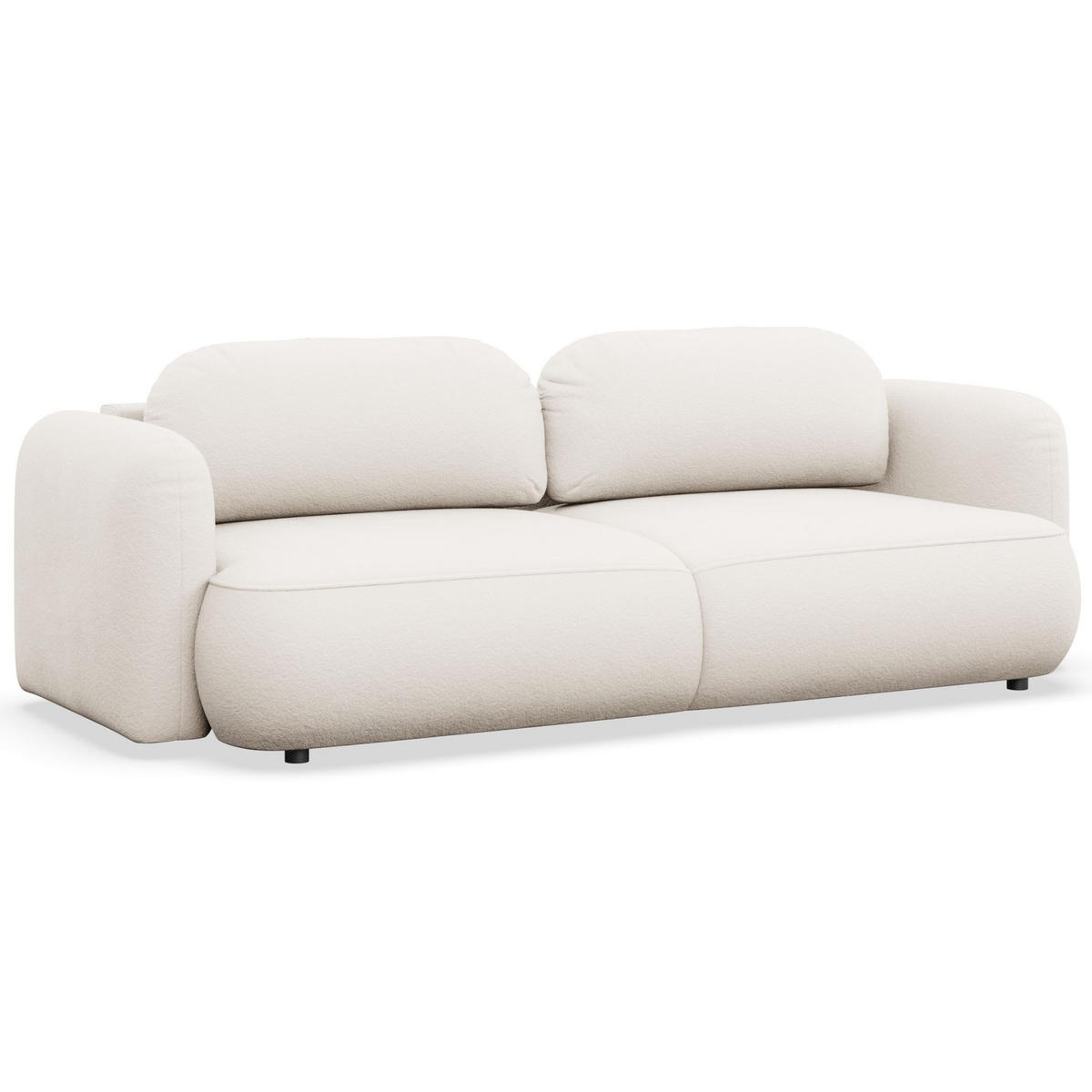 3-SITZER SCHLAFSOFA Tvoya Creme Chenille - Creme/Schwarz, Kunststoff/Textil (253/82/110cm) - Selsey