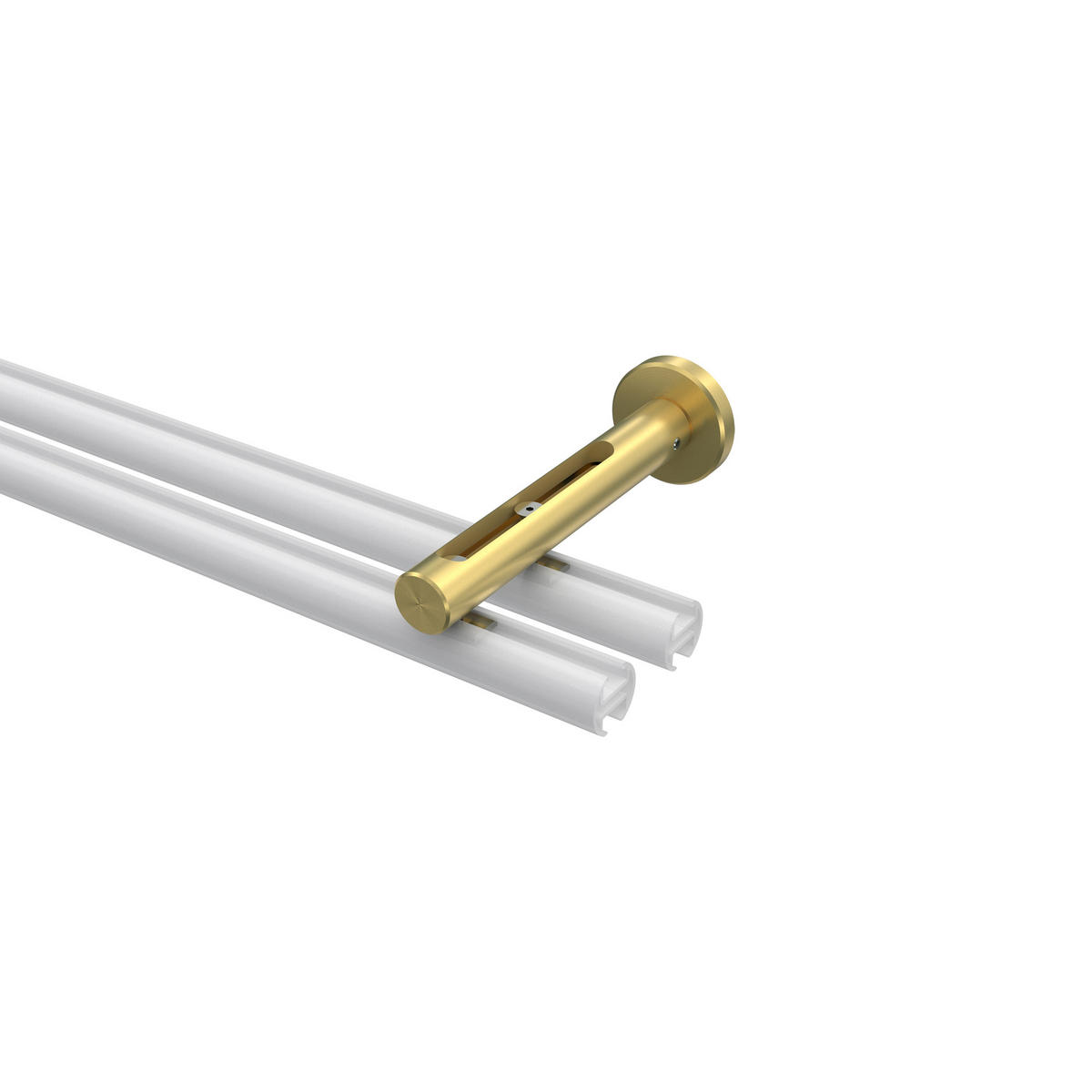 TRÄGER FÜR GARDINENSTANGEN INNENLAUF 20 mm Ø, Siteno Langloch 1 bis 3-läufig, Messing-Optik - Messingfarben, Metall (13/4/4cm) - INTERDECO