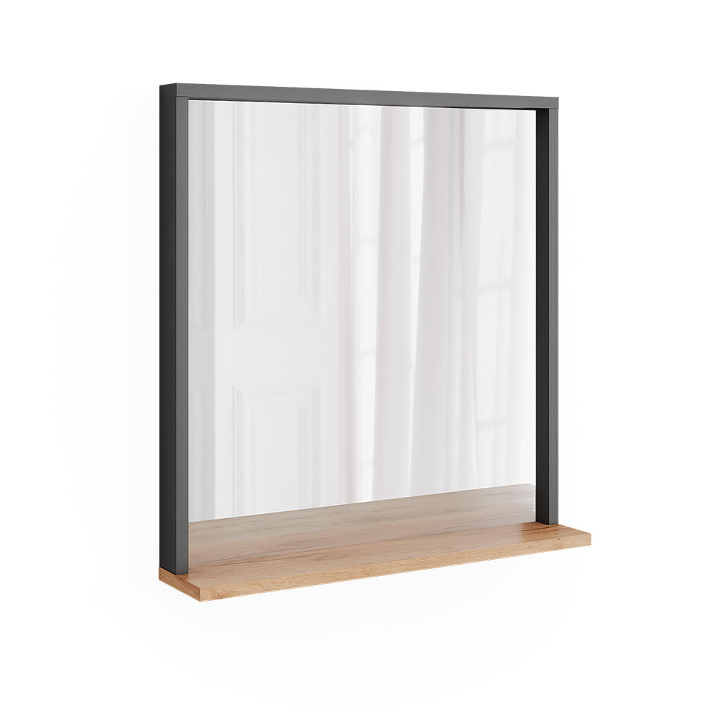 OGLINDĂ DE PERETE Orlando Stejar antracit/Goldkraft 57x60 cm cu oglindă