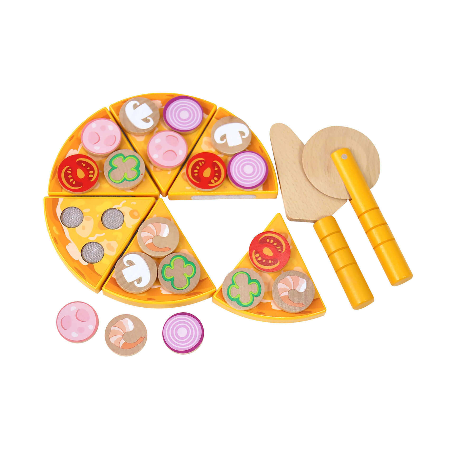 KINDERKÜCHENZUBEHÖR Pizza - Multicolor, Holz (21/21/2.3cm)