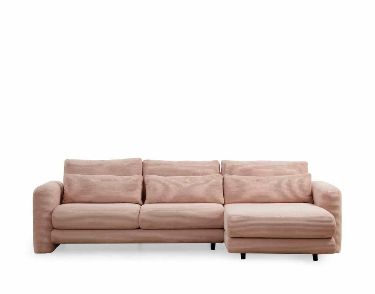 ECKSOFA mit losen Rückenkissen - Pink/Schwarz, Holz/Kunststoff (165/290cm) - myHomelando