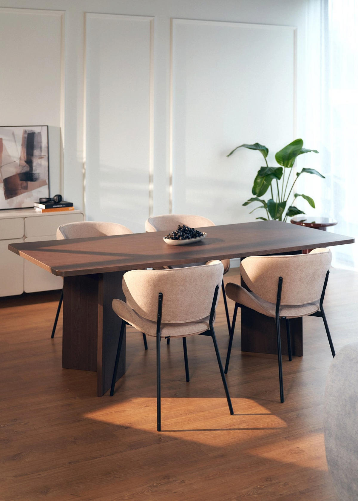 ESSTISCH Qubeo Holzoptik Esche Braun 204x90 cm - Dunkelbraun, Holzwerkstoff (90/204/75cm) - Selsey