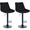 BARHOCKER 2er Set Stoff schwarz - Schwarz, Textil/Metall (49.5/91/50cm) - CLP