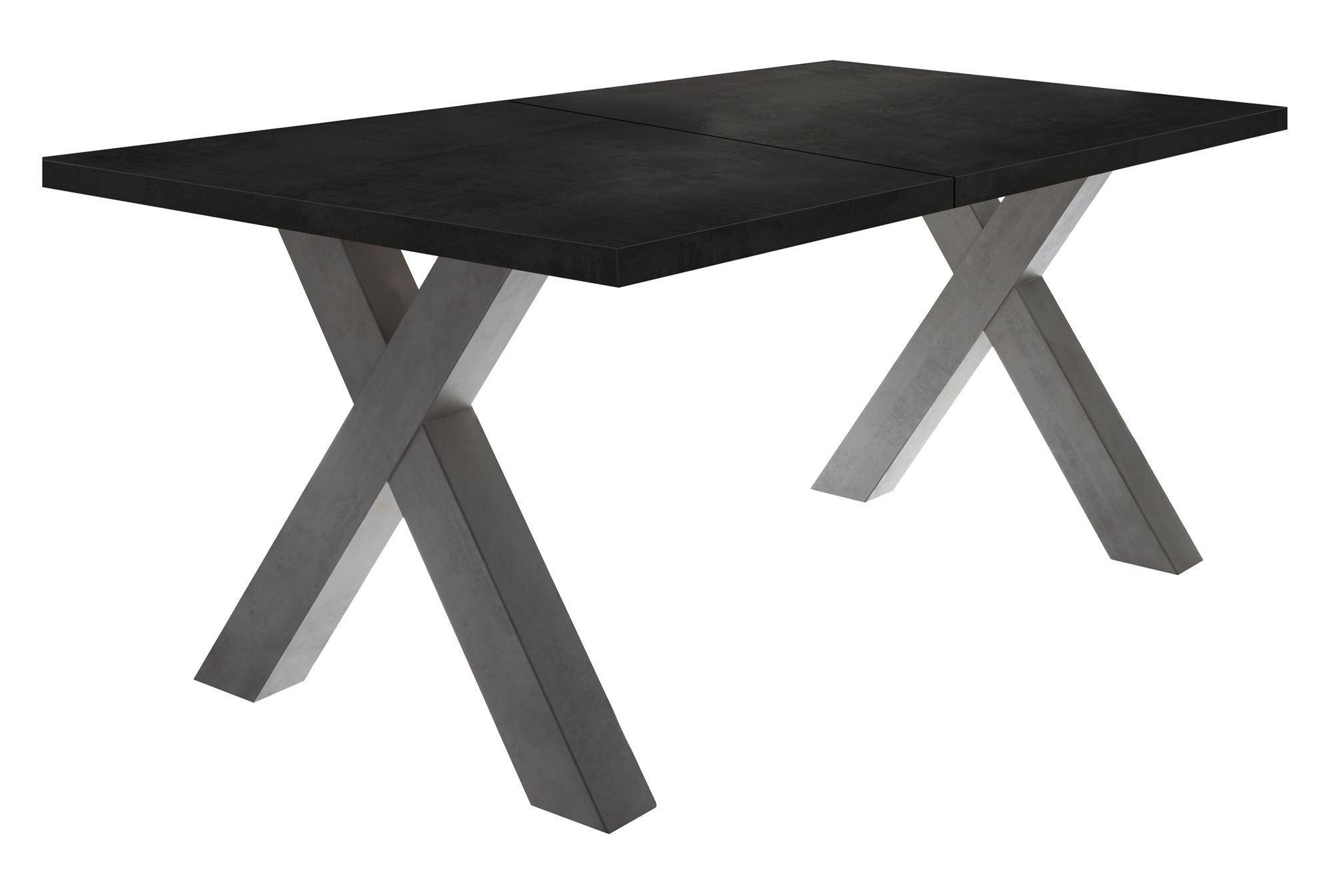 ESSTISCH ausziehbar Eike 3 140 x 90 x 75 Esszimmertisch Graphit/Schwarzstahl - Schwarz, Holz (140/90/75cm) - 58aufmkessel