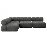 ECKSOFA modulares Sofa Samaro-L2 - 285x190x70 cm Dunkelgrau Velours - Dunkelgrau, Holzwerkstoff/Textil (285/190cm) - ALTDECOR