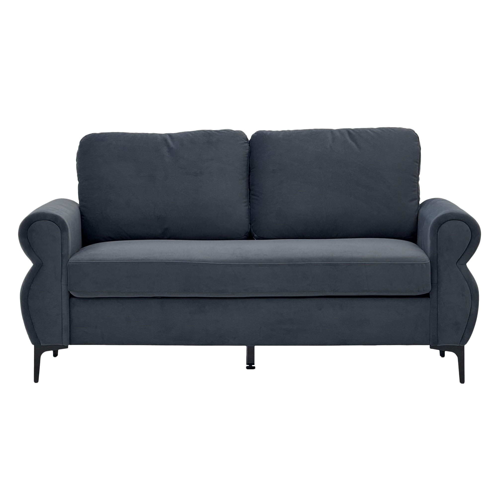 2-SITZER SOFA Polyester Dunkelgrau mit abnehmbaren Bezügen - Dunkelgrau, Holzwerkstoff/Textil (173.5/92/81cm) - WISHDOR