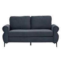 2-SITZER SOFA Polyester Dunkelgrau mit abnehmbaren Bezügen - Dunkelgrau, Holzwerkstoff/Textil (173.5/92/81cm) - WISHDOR