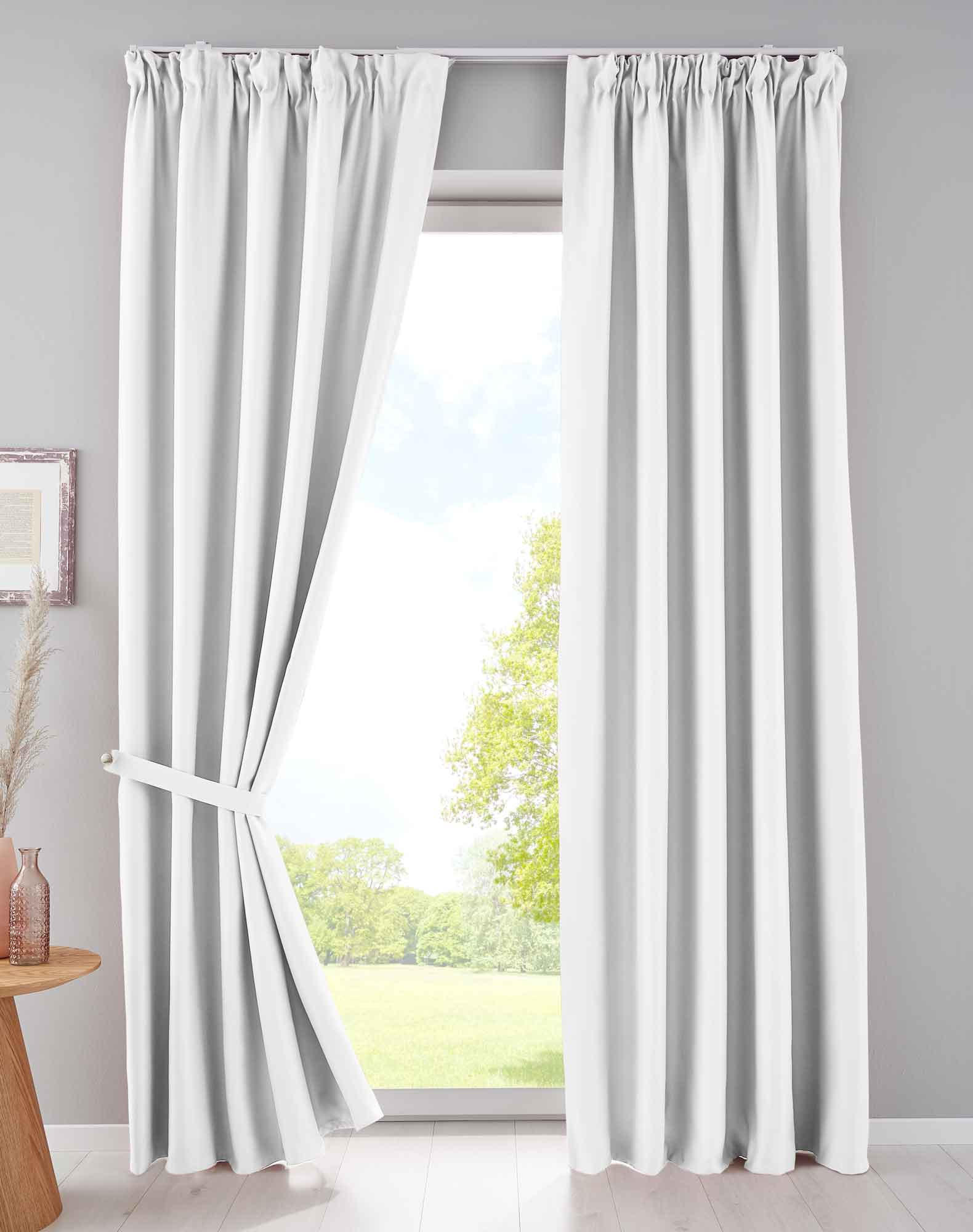 VORHANG 2ER SET NEWYORK HxB 245x140 cm Weiß - Weiß, Textil (140/245cm) - Gardinenbox