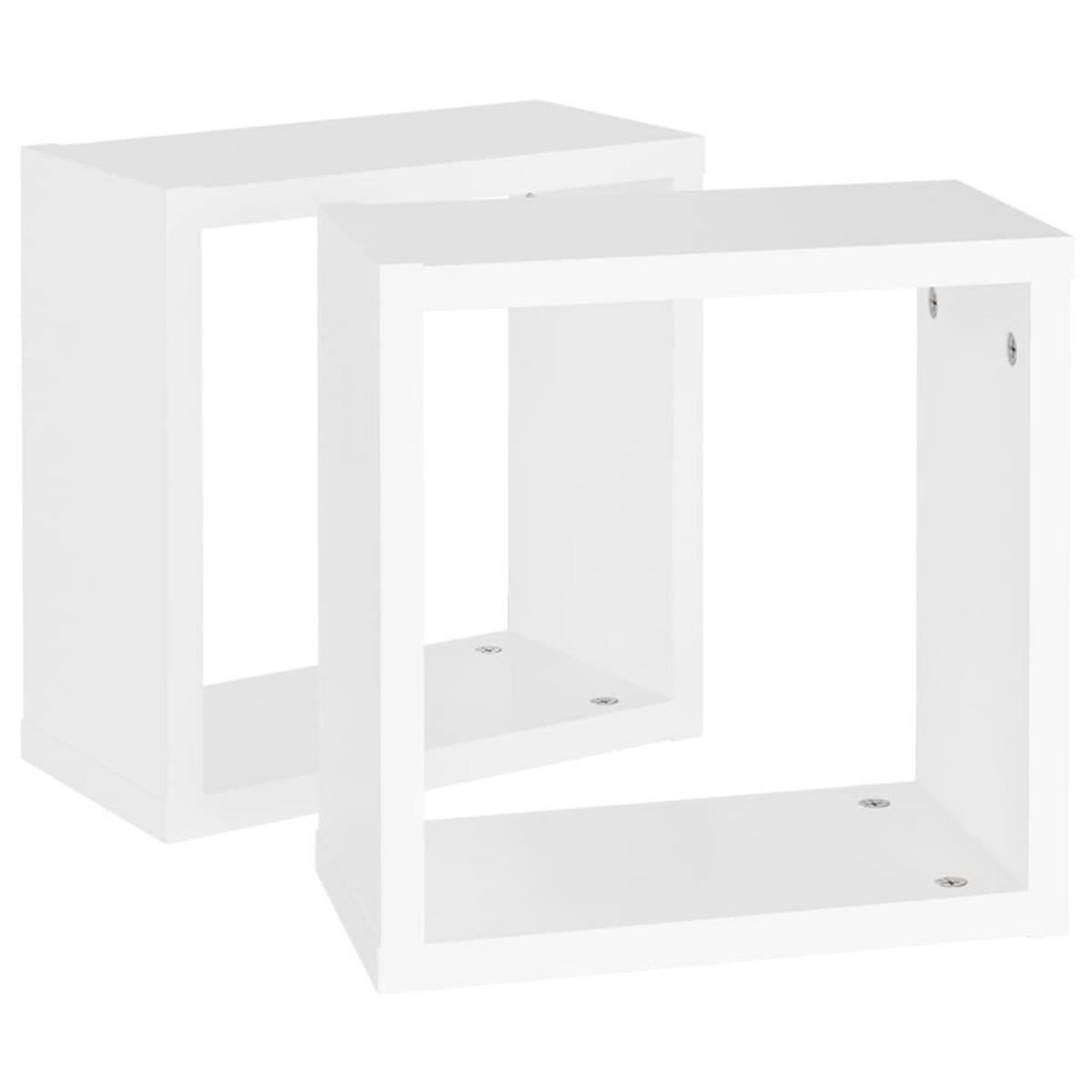 WÜRFELREGALE 2 Stk. Weiß 30x15x30 cm - Weiß, Holzwerkstoff (30/30/15cm) - furnicato