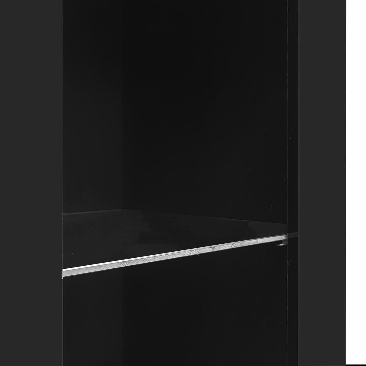 SIDEBOARD in Schwarz mit Glasregalen und Schranktür für Wohnzimmer, Esszimmer und Küche, B95/T35/H83 cm - Schwarz, Glas/Holzwerkstoff (95/83/35cm) - STILVORA