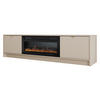 TV-LOWBOARD Tireno EF mit Elektrische Kamin - Sandfarben/Goldfarben, Holzwerkstoff/Metall (182/48/40cm) - MIRJAN24