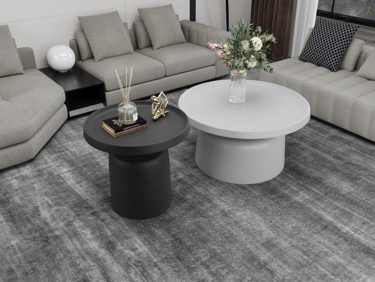 COUCHTISCH MODIG Weiß 73x73x45 cm - Weiß, Metall (73/73/45cm) - FURNLUX