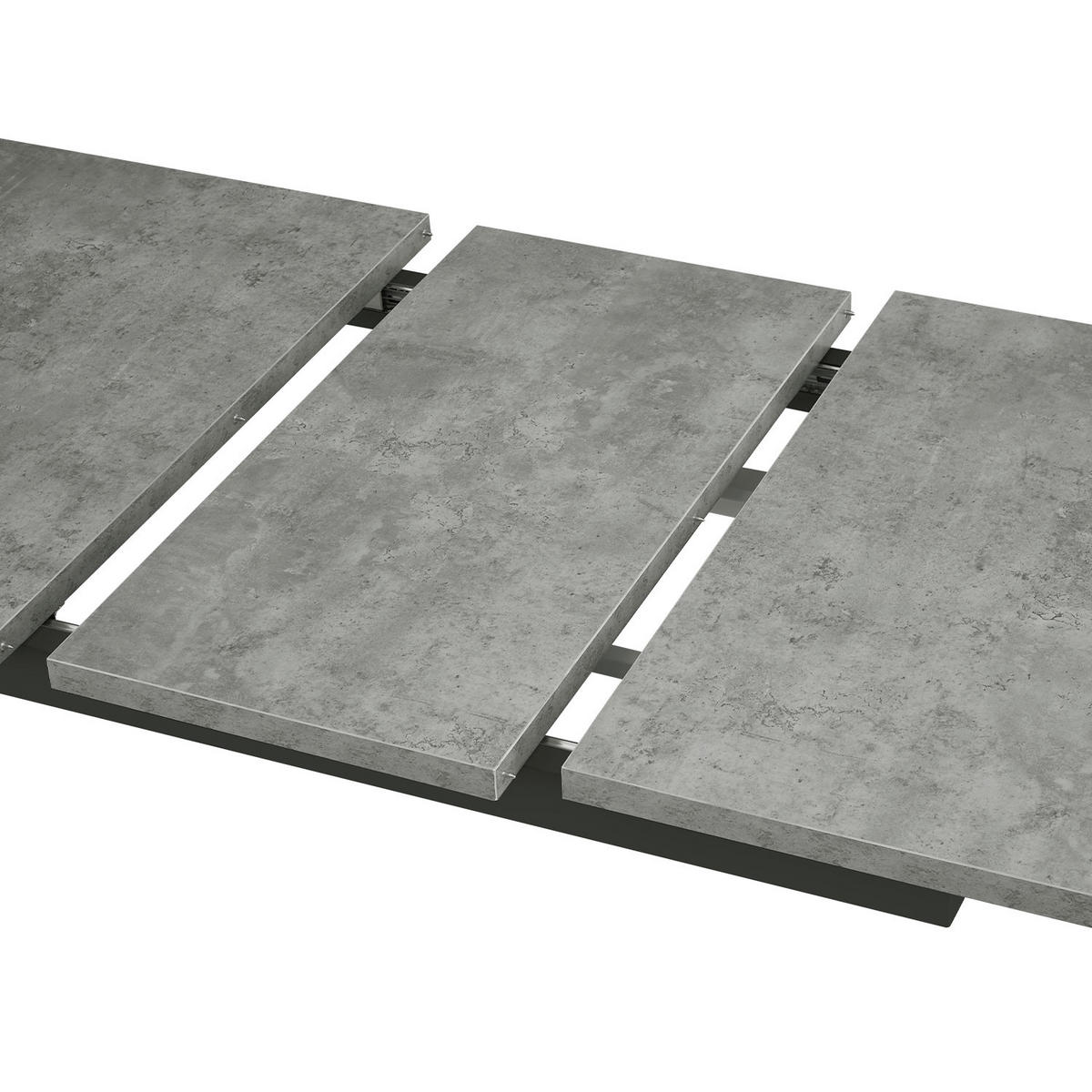 ESSTISCH ANNA 120-160/80/76 cm Beton - Anthrazit, Holz (80/120/76cm) - B&D Home
