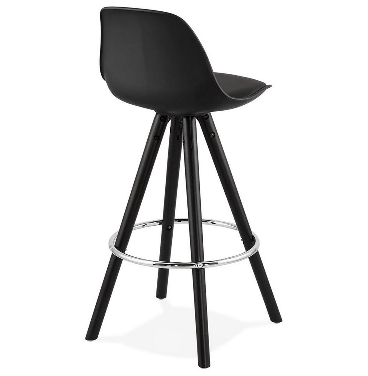 BARHOCKER – Schwarz, Kunststoff-Holz, Rückenlehne, 64 cm, XORAX MINI - Schwarz, Holz/Kunststoff (42/85/42cm) - KADIMA DESIGN
