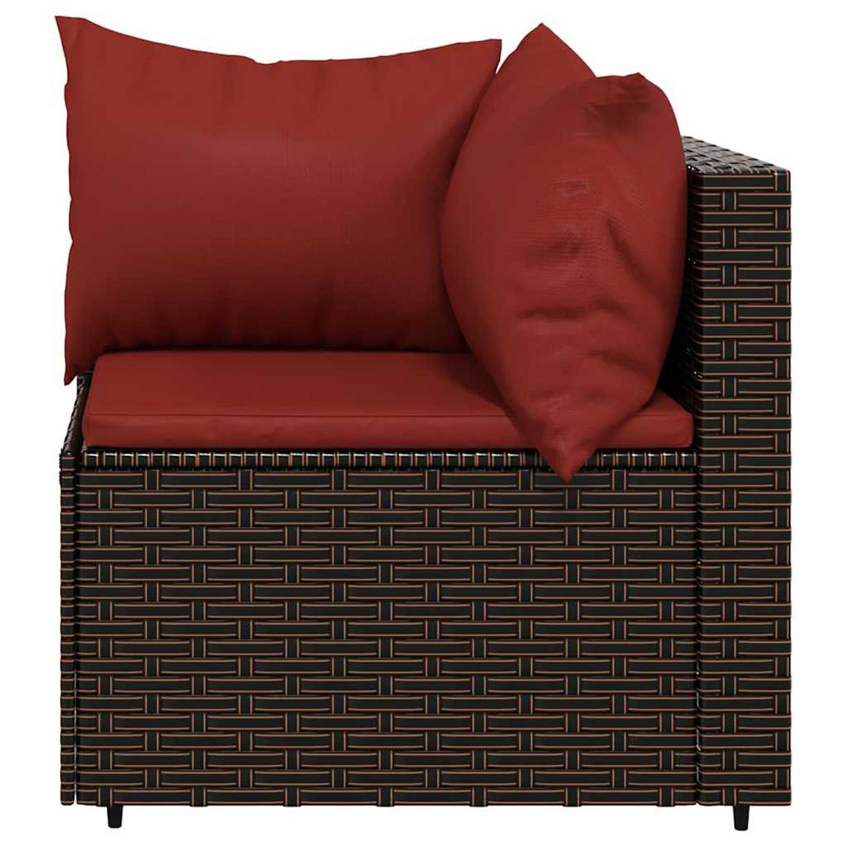 GARTEN-LOUNGE-SET 3-teilig Mit Kissen Braun Poly Rattan - Braun, Kunststoff (63/57.5/63cm) - vidaXL