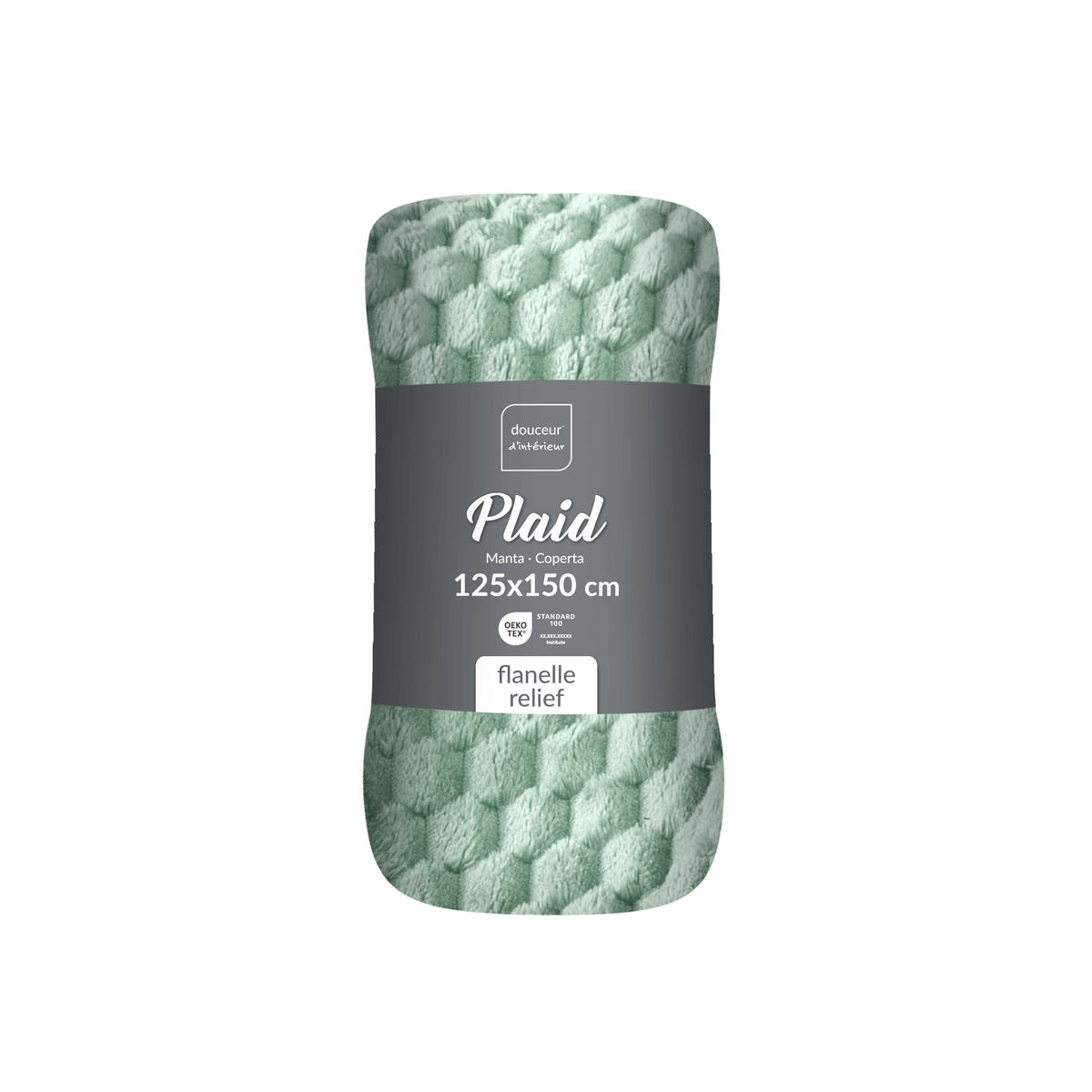 TAGESDECKE aus Flanell Frosty 150/125/0,5 cm - Grün, Textil (125/150cm) - Douceur d´intérieur