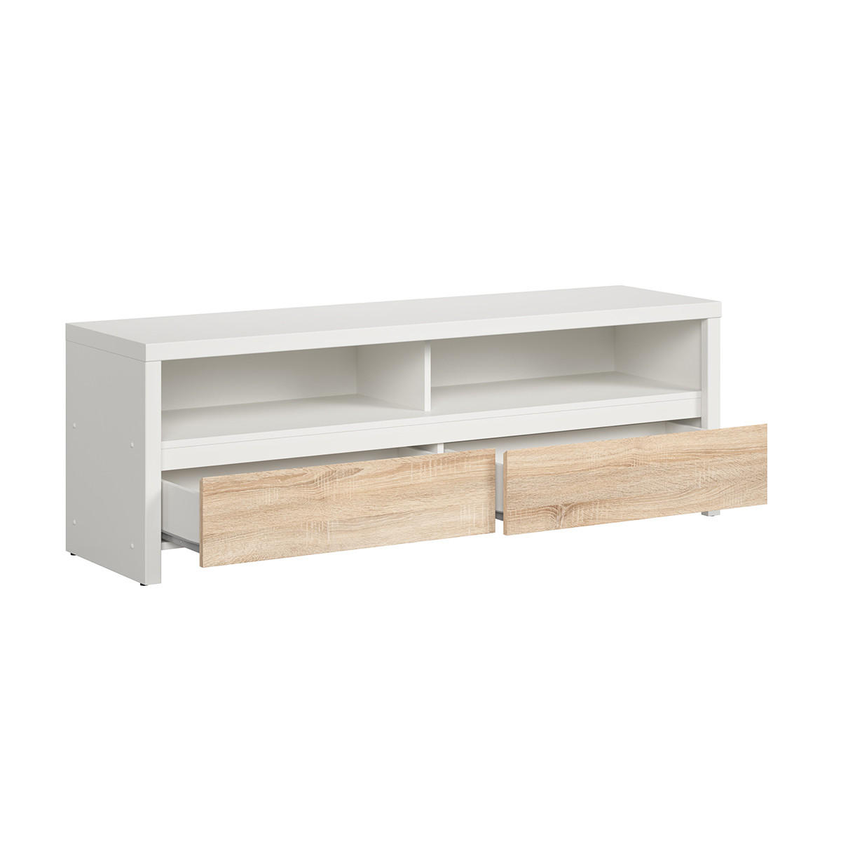 TV-MÖBEL Soren Holz und Weiß - Weiß, Holzwerkstoff (143.5/48.5/40.5cm) - Petits-meubles