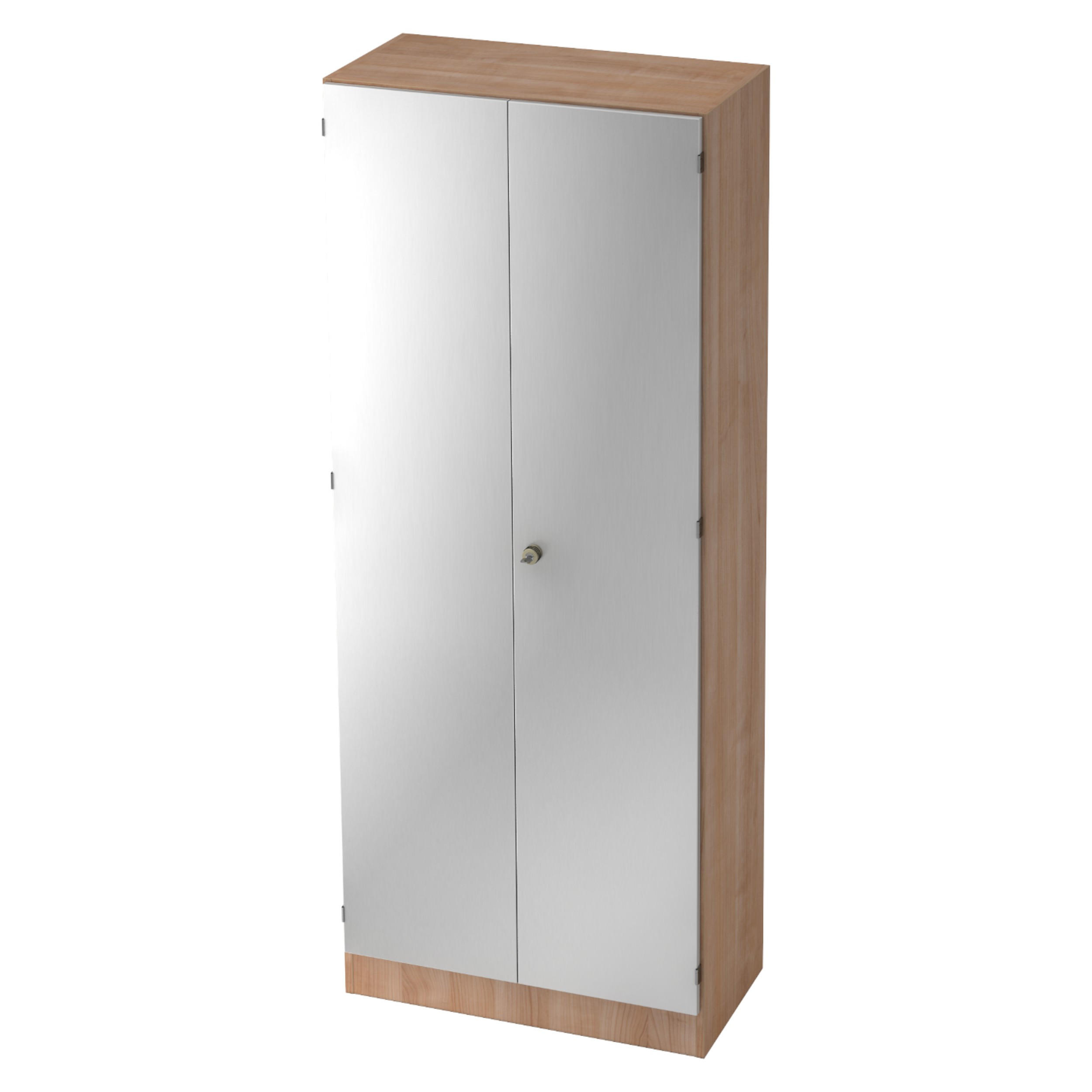 AKTENSCHRANK - 5 Ordnerhöhen 42/80/200,4 cm in Nussbaumfarben/Silberfarben - Silberfarben/Nussbaumfarben, Holzwerkstoff (80/200.4/42cm) - bümö