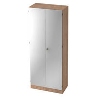 AKTENSCHRANK - 5 Ordnerhöhen 42/80/200,4 cm in Nussbaumfarben/Silberfarben - Silberfarben/Nussbaumfarben, Holzwerkstoff (80/200.4/42cm) - bümö