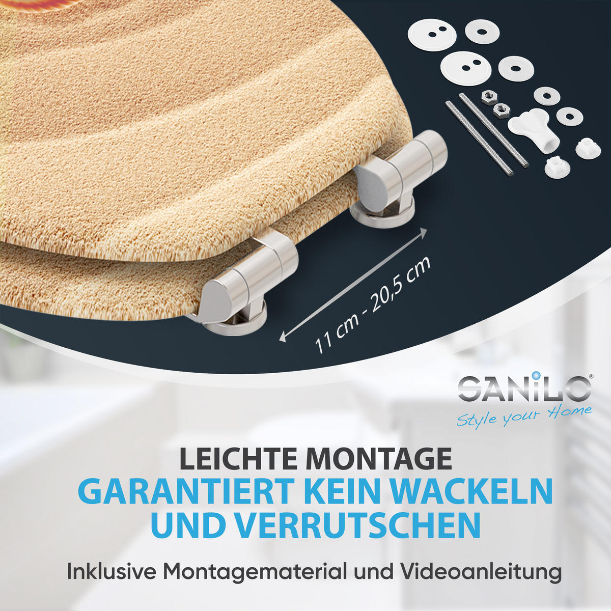 WC-SITZ mit Absenkautomatik Clam - Braun, Holzwerkstoff (38/6/47cm) - Sanilo