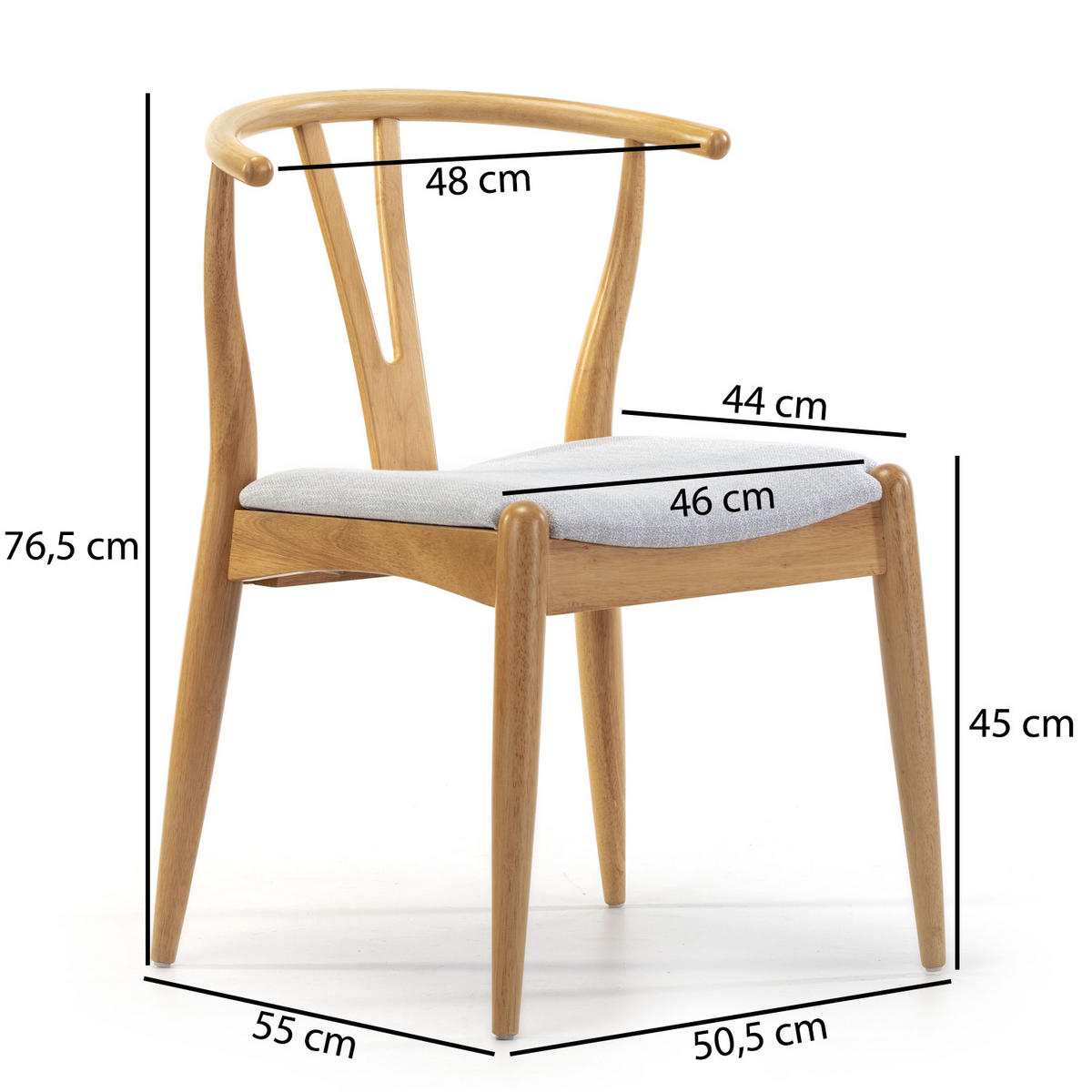 STUHL 2er-Set Rustic Farbe Eiche - Honigeiche, Holz (55/76/55cm) - VS Venta-stock