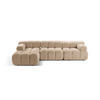 ECKSOFA modular links Bellis aus Boucle sandfarben 4 Sitzplätze - Sandfarben, Textil (155/282cm) - Micadoni