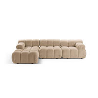 ECKSOFA modular links Bellis aus Boucle sandfarben 4 Sitzplätze - Sandfarben, Textil (155/282cm) - Micadoni