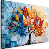 WANDBILD liebesbaum verlässt bunte pflanzen - Multicolor, Textil (60/40cm) - Feeby