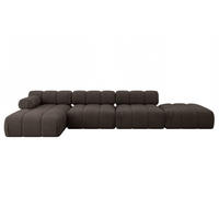 ECKSOFA modulares Sofa Lizur-L2 - 380x160x70 cm Braun Velours - Braun, Holzwerkstoff/Textil (380/160cm) - ALTDECOR