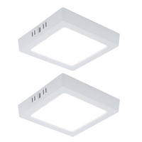 LED DECKENLEUCHTE Aufbau Weiß 2er Set - Weiß, Metall (16.7/16.7/3.1cm)