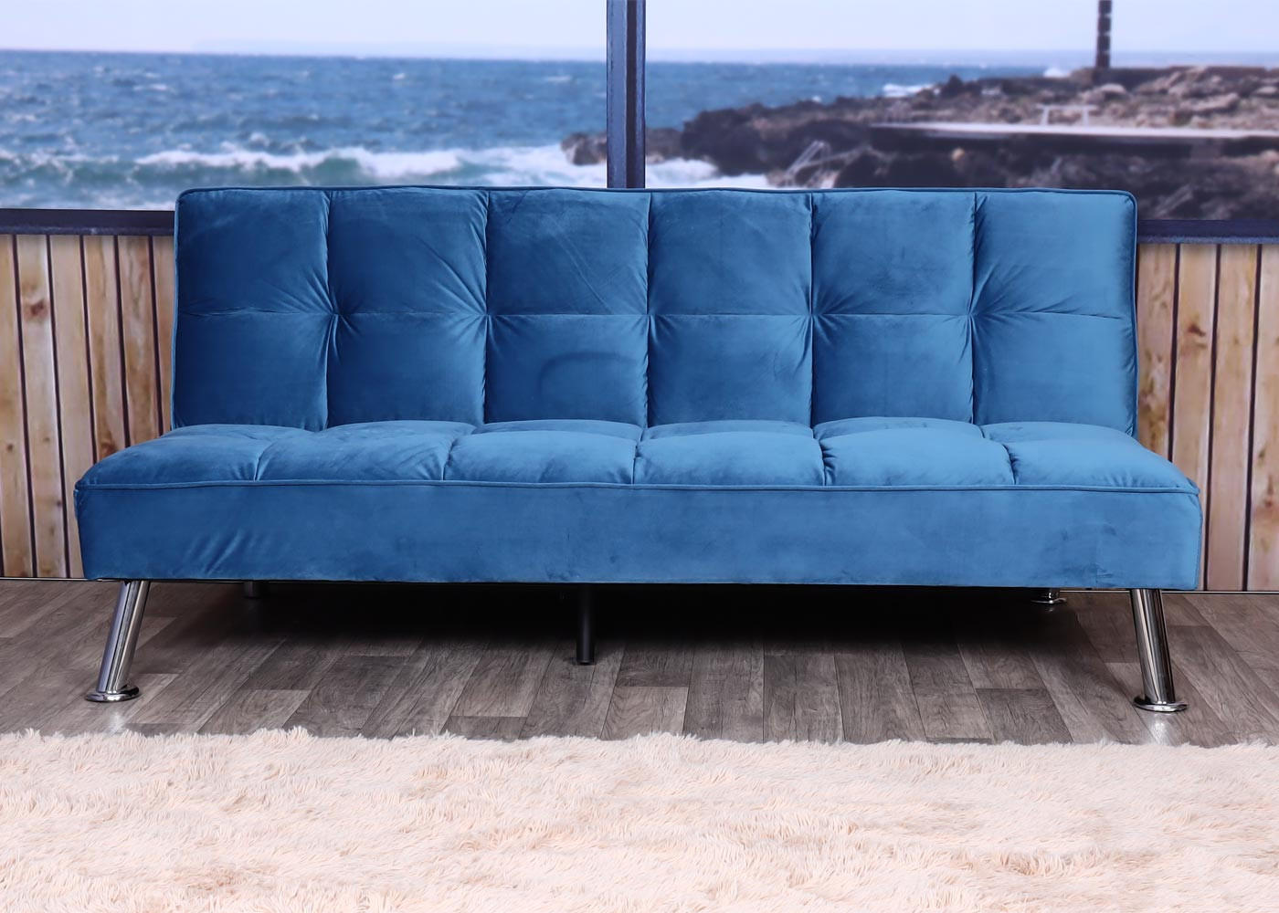 SOFA Blau - Blau, Textil (181/82/107cm) - MCW