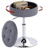 BARHOCKER DE-14802 höhenverstellbar mit Stauraum & 360° drehbar Grau - Grau, Metall (39/65/39cm) - ComfortXL