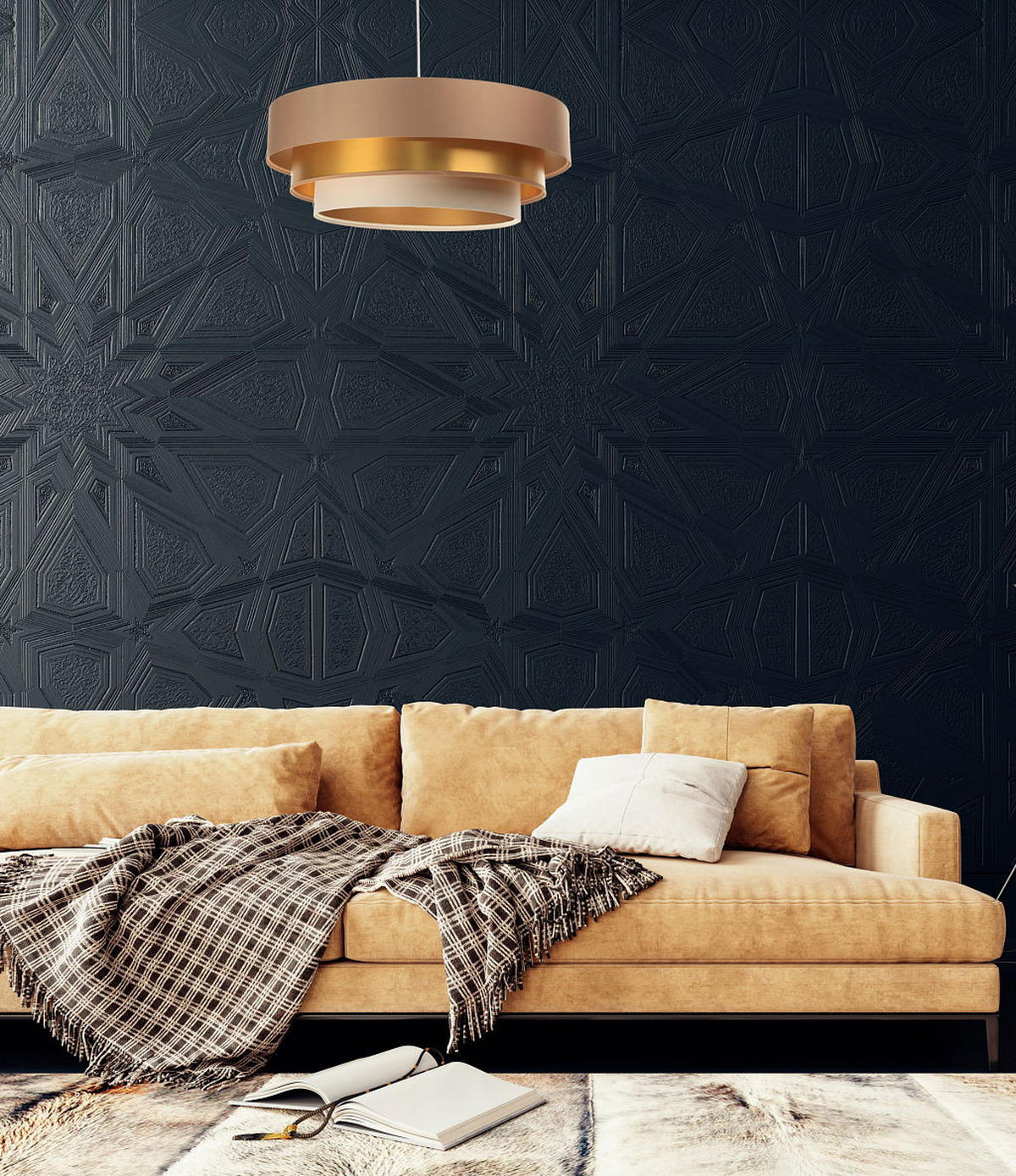 HÄNGELEUCHTE Beige 60/20 cm - Beige, Kunststoff (60/1/20cm) - ONZENO