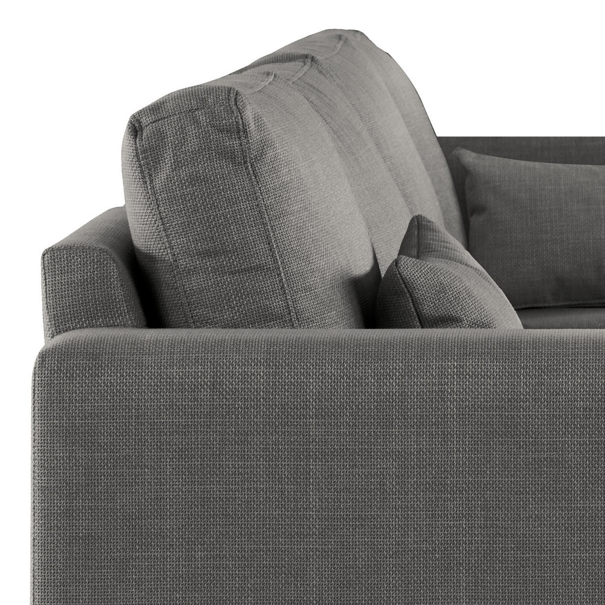 ECKSOFA mit Longchair - Eichefarben/Dunkelgrau, Eichenholz/Textil (281/153cm) - home24