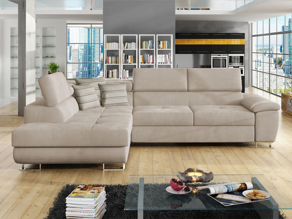 ECKSOFA Cotere, Seite: Links - Beige, Holz/Textil (270/202cm) - MIRJAN24