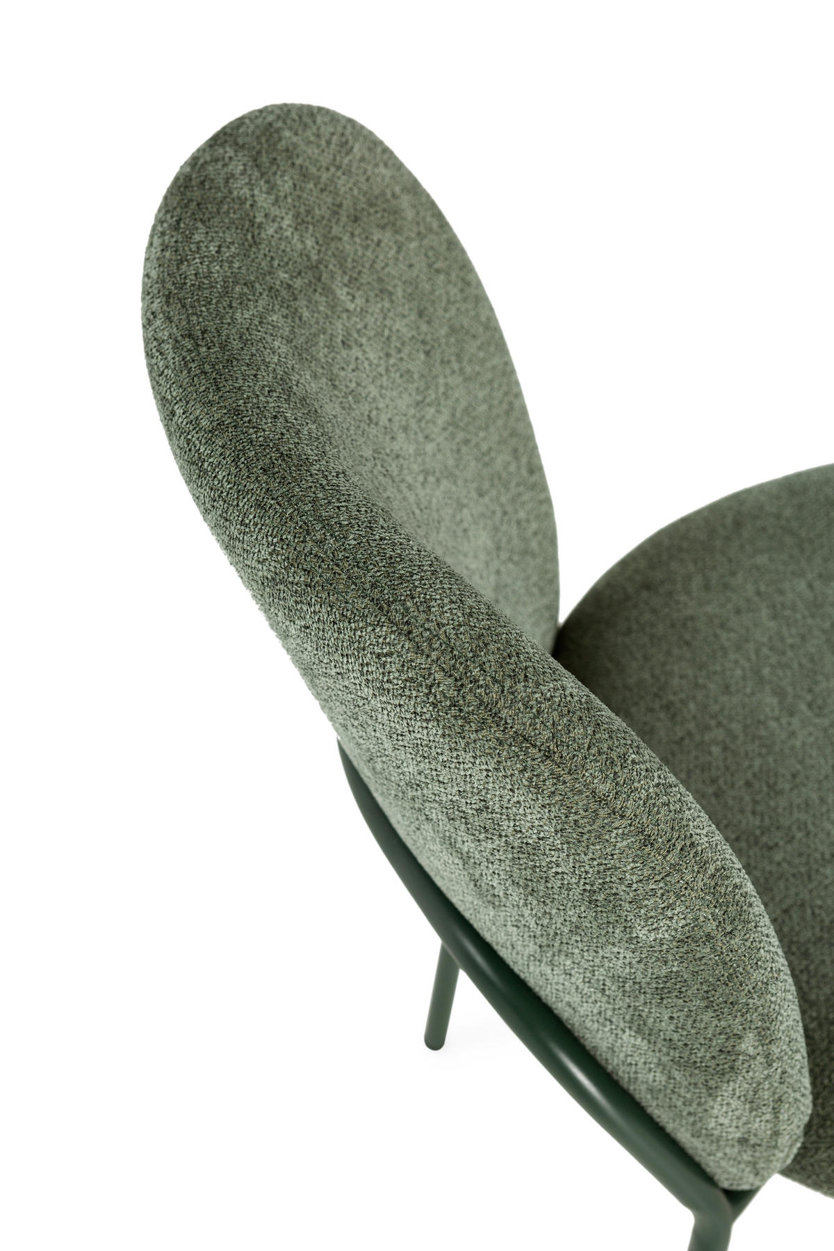 SADA 4 látkových židlí s kovovými nohami, výška 85 cm - NOA - zelená barva, textil (48/85/57.5cm) - Calicosy