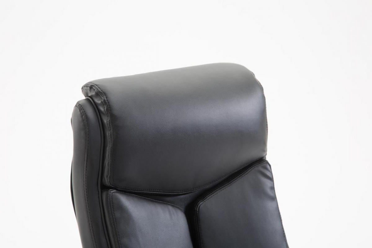 CHEFSESSEL Lederlook schwarz - Chromfarben/Schwarz, Textil/Metall (65/115/73cm) - CLP