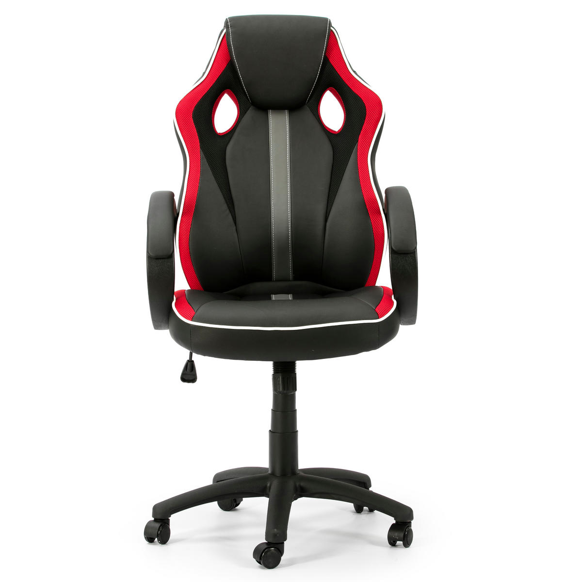 DREHSTUHL Formula Schwarz/Rote - Rot, Fell (68/112/61cm) - VS Venta-stock