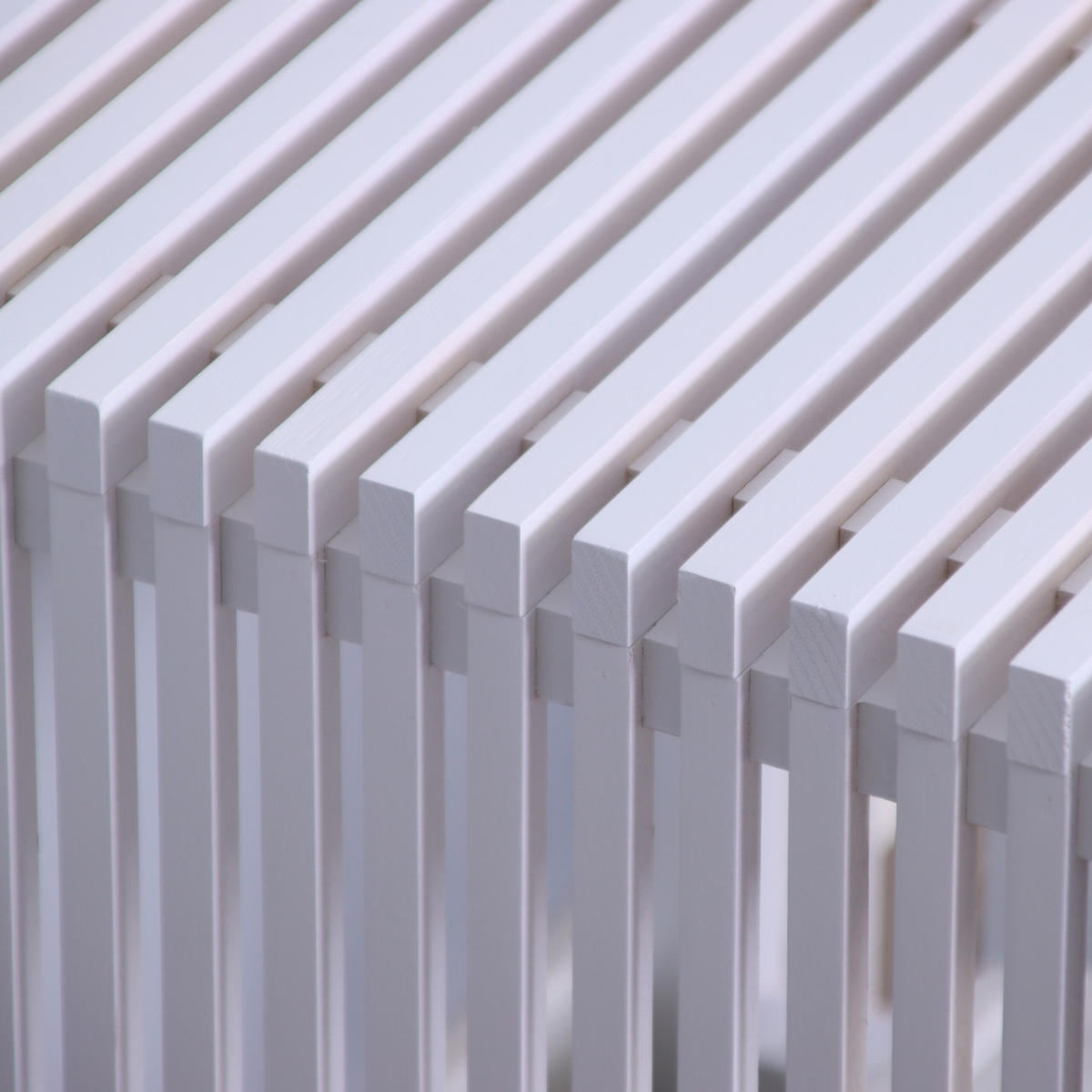 SITZBANK - Weiß, Holz/Textil (45/43/33cm) - Relaxdays