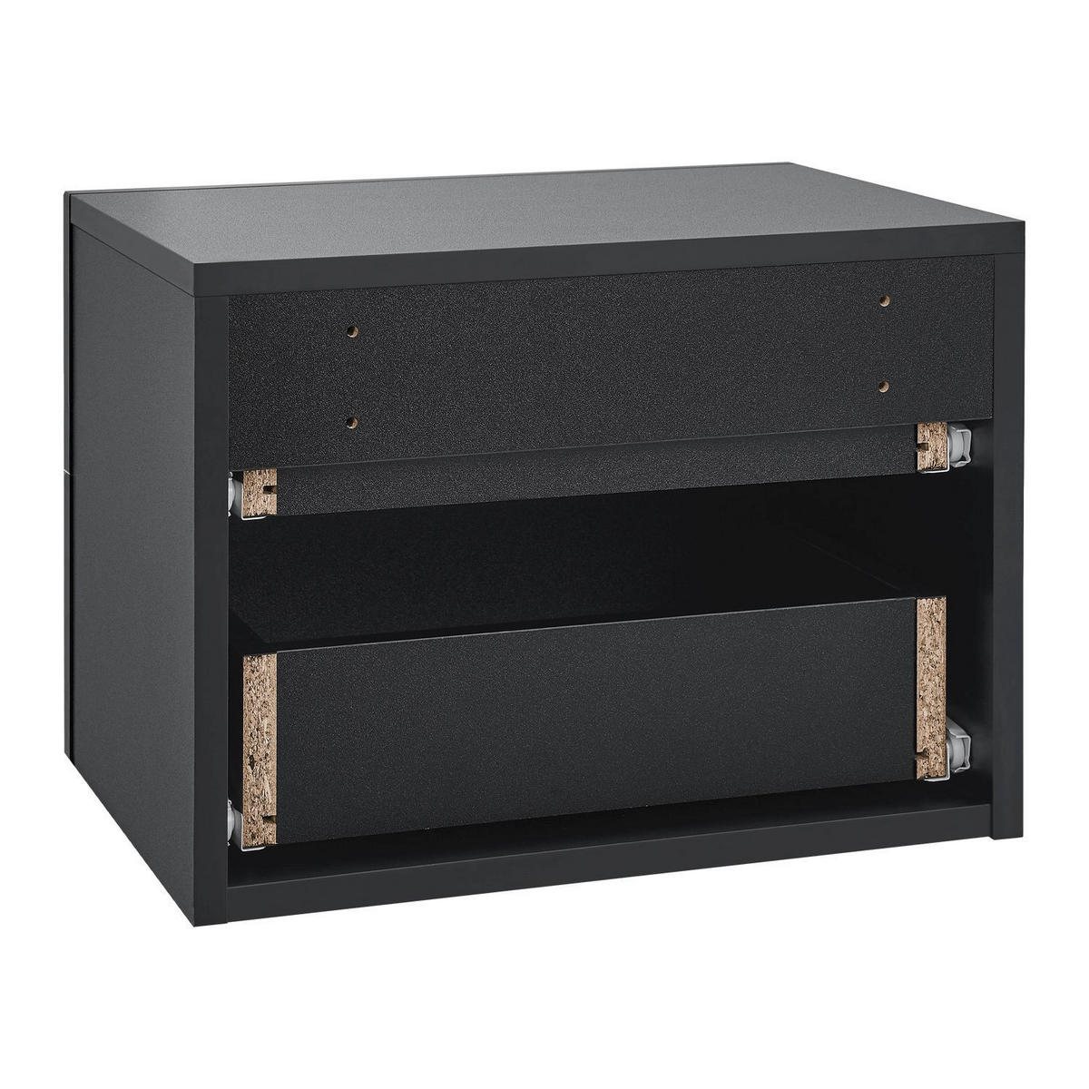 WANDSCHRANK Nachttisch mit 2 Schubladen Schwarz 40x29x30 cm - Schwarz, Holz (40/30/29cm) - Juskys