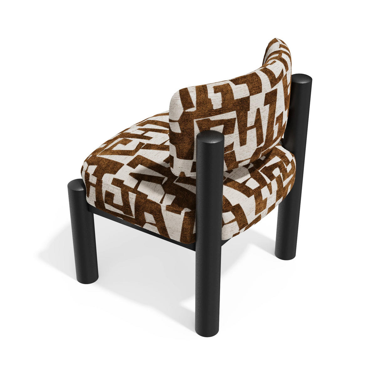 SESSEL ELY Strukturierter Stoff mit Muster Karamell 60.5cm - Braun, Textil (60.5/74.5/62cm) - Premium Interiors