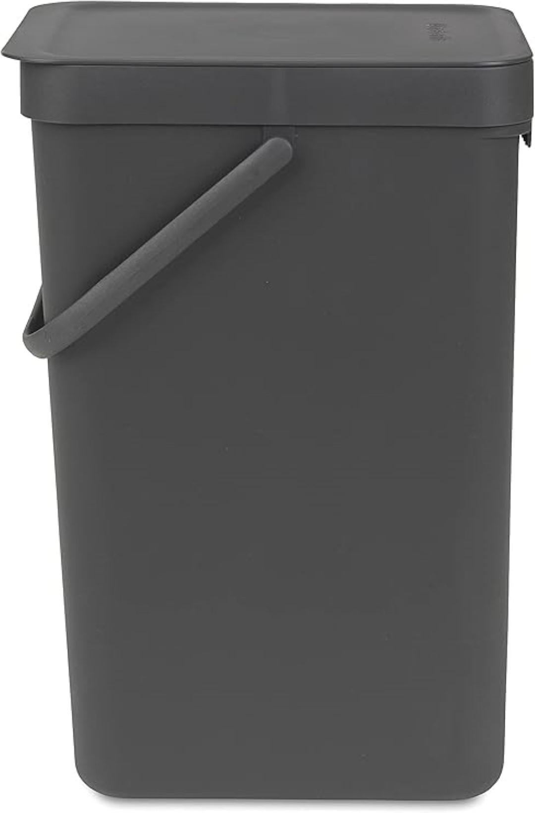 MÜLLEIMER Mit Stay Open Deckel 16 Liter 40 x 27,9 x 22 cm Kunststoff Dunkelgrau - Grau, Kunststoff (27.9/40/22cm) - PROREGAL